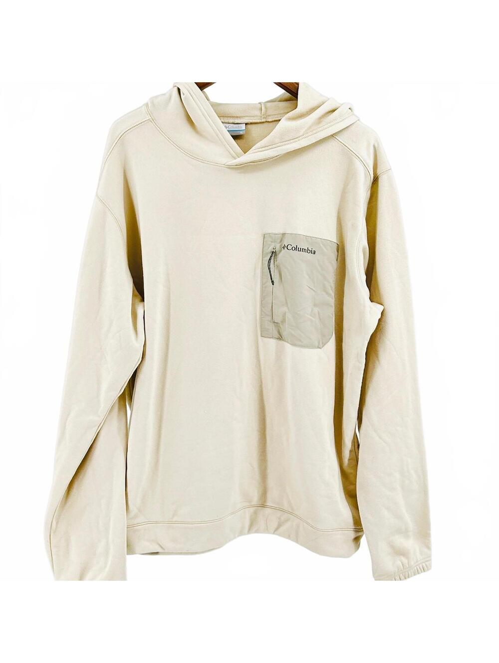 Columbia Cream Gorpcore Zip Pocket Pullover Hoodie